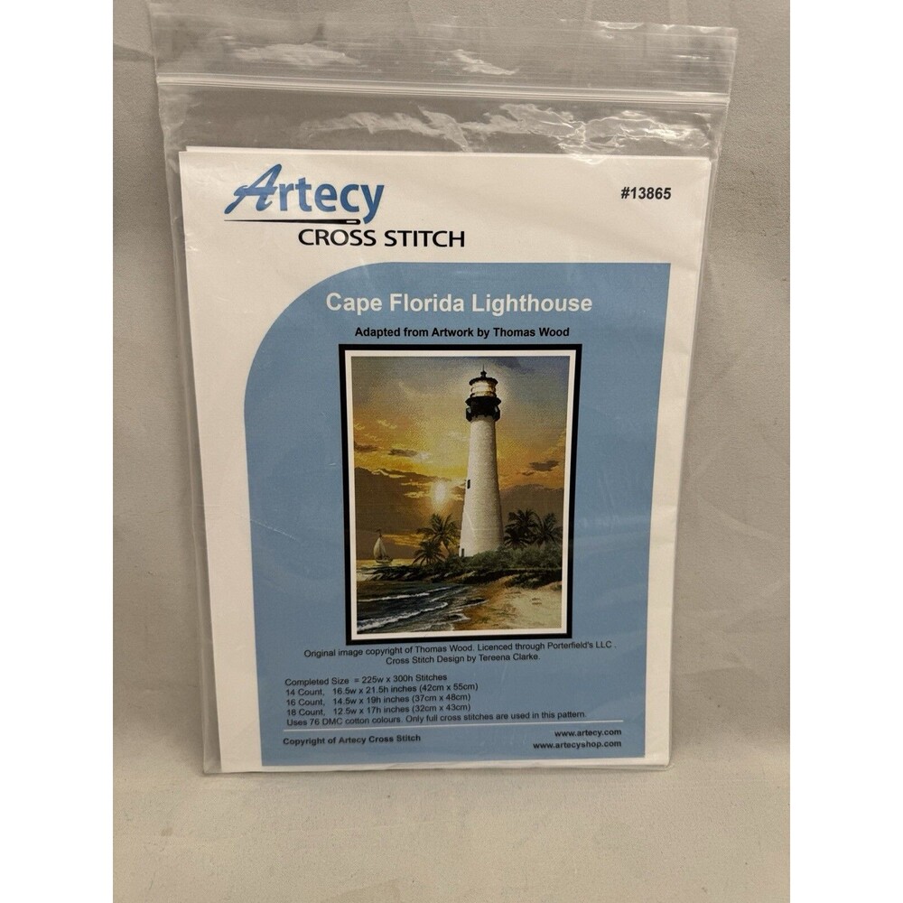 Artecy Counted Cross Stitch Pattern Cape Florida Lighthouse #13865 Thomas Wood